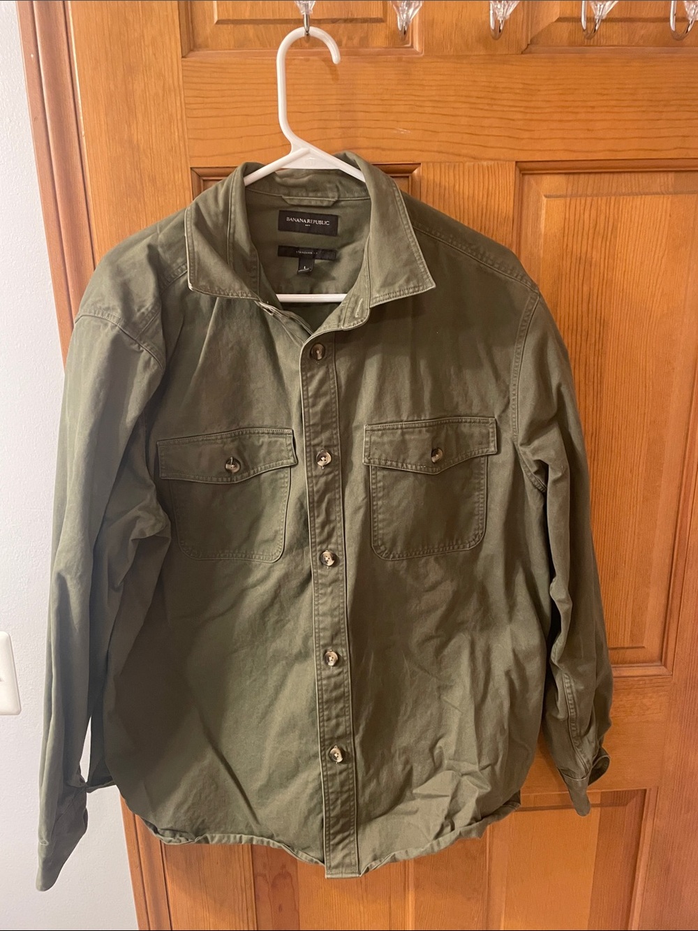 Banana Republic Men's Olive Field Shirt-Jacket